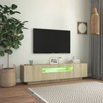 Casa si Gradina - Mobilier - Comode si corpuri - Comode - Comoda TV cu lumini LED, stejar sonoma, 160x35x40 cm - Infinity.ro