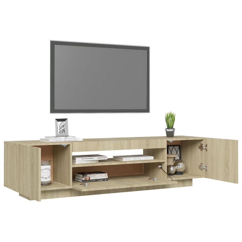 Casa si Gradina - Mobilier - Comode si corpuri - Comode - Comoda TV cu lumini LED, stejar sonoma, 160x35x40 cm - Infinity.ro