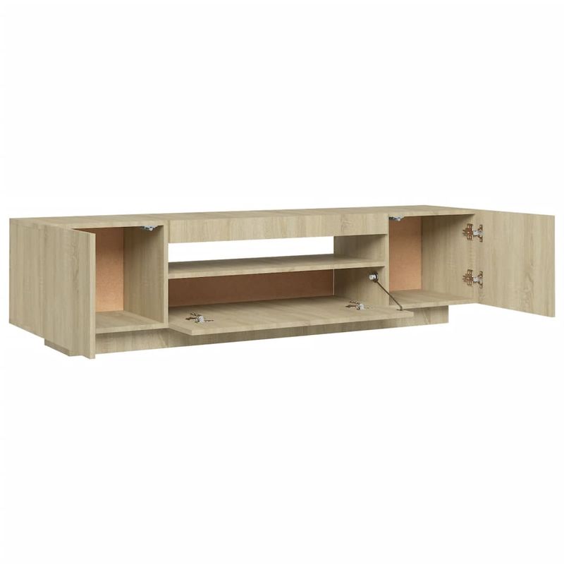 Casa si Gradina - Mobilier - Comode si corpuri - Comode - Comoda TV cu lumini LED, stejar sonoma, 160x35x40 cm - Infinity.ro