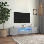 Casa si Gradina - Mobilier - Comode si corpuri - Comode - Comoda TV cu lumini LED, gri beton, 160x35x40 cm - Infinity.ro