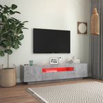 Casa si Gradina - Mobilier - Comode si corpuri - Comode - Comoda TV cu lumini LED, gri beton, 160x35x40 cm - Infinity.ro