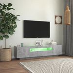 Casa si Gradina - Mobilier - Comode si corpuri - Comode - Comoda TV cu lumini LED, gri beton, 160x35x40 cm - Infinity.ro