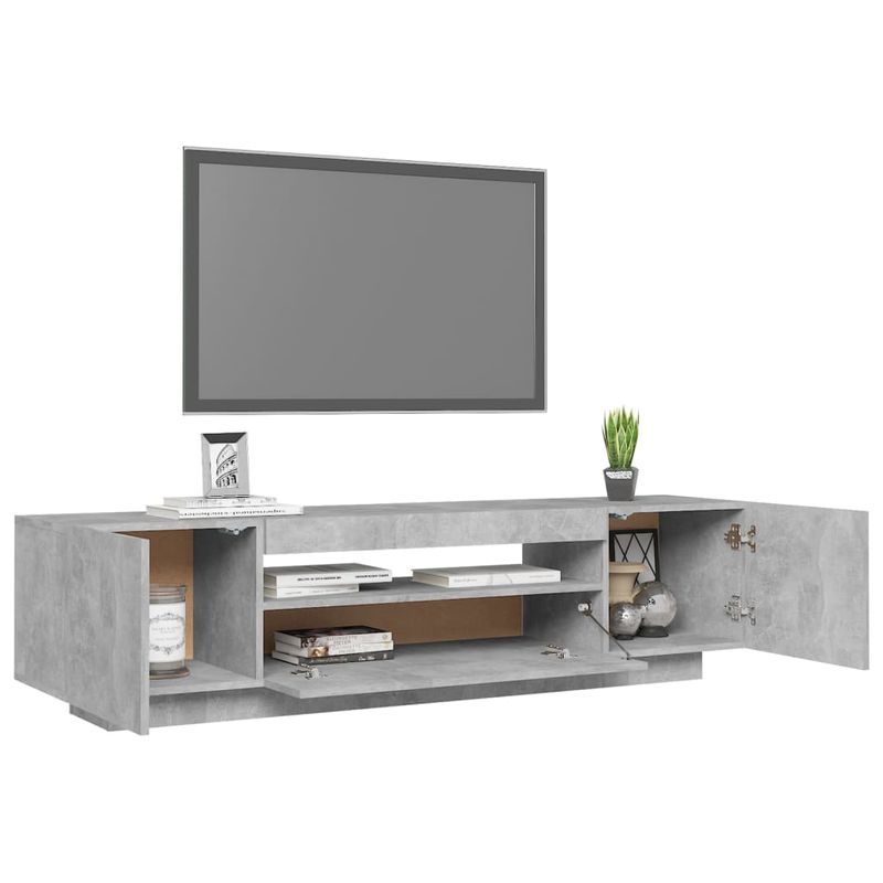 Casa si Gradina - Mobilier - Comode si corpuri - Comode - Comoda TV cu lumini LED, gri beton, 160x35x40 cm - Infinity.ro