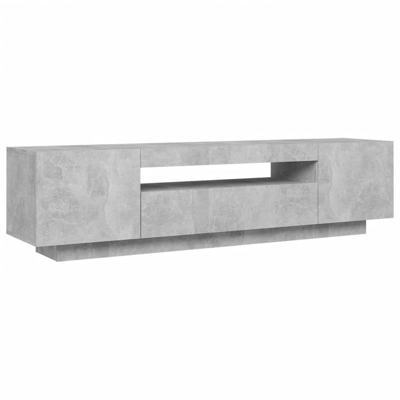 Casa si Gradina - Mobilier - Comode si corpuri - Comode - Comoda TV cu lumini LED, gri beton, 160x35x40 cm - Infinity.ro