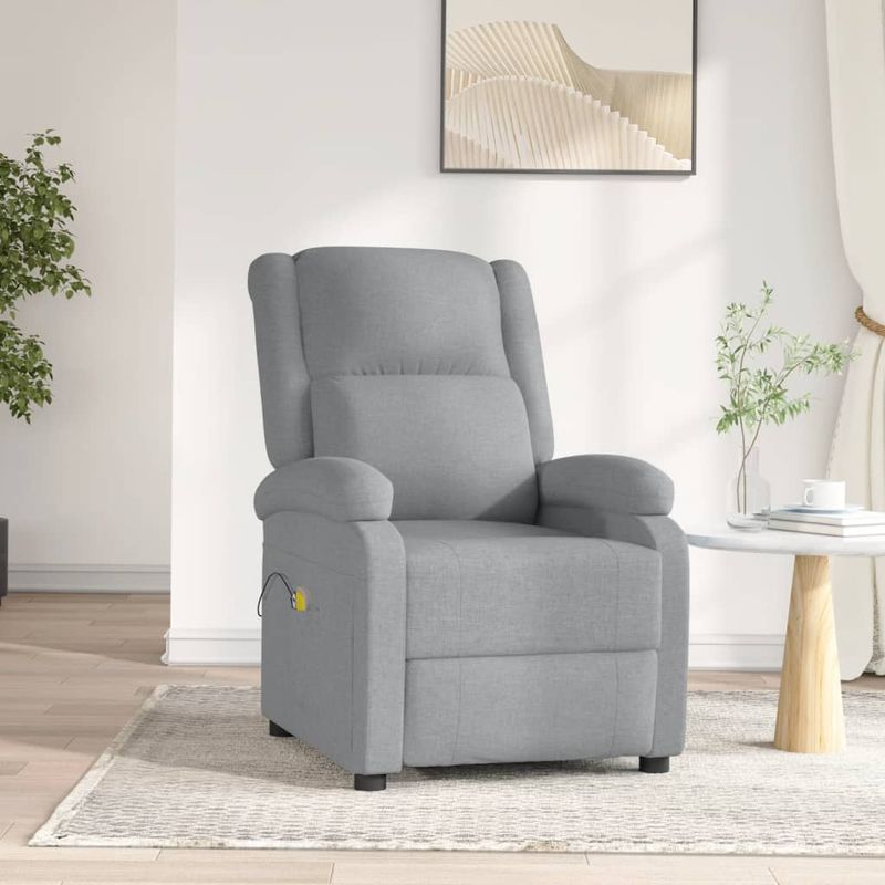 Ingrijire personala si Cosmetice - Sanatate si wellness - Articole wellness - Fotolii de masaj - Fotoliu de masaj electric rabatabil, gri deschis, textil - Infinity.ro