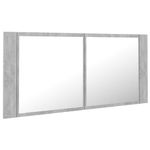 Casa si Gradina - Mobilier - Mobilier baie - Corpuri baie - Dulap de baie cu oglinda si LED, gri beton, 100x12x45 cm acril - Infinity.ro