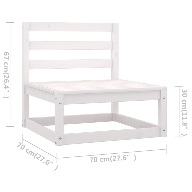 Casa si Gradina - Gradina si terasa - Mobilier exterior - Seturi mobila gradina - Set mobilier de gradina, 7 piese, alb, lemn masiv de pin - Infinity.ro