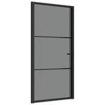 Casa si Gradina - Constructii - Usi interior, exterior si garaj - Usi interior - Usa de interior, 102,5x201,5 cm, Negru, sticla ESG și aluminiu, model 2 bare orizontale - Infinity.ro