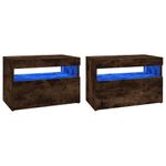 Casa si Gradina - Mobilier - Comode si corpuri - Comode - Comoda TV cu lumini LED, 2 buc., stejar fumuriu, 60x35x40 cm - Infinity.ro