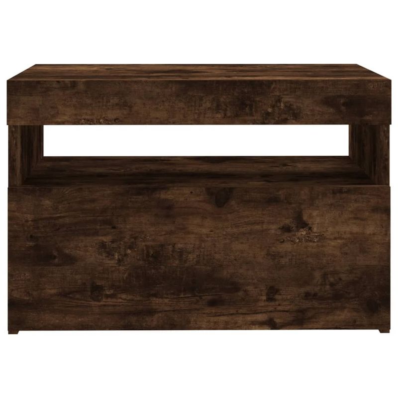 Casa si Gradina - Mobilier - Comode si corpuri - Comode - Comoda TV cu lumini LED, 2 buc., stejar fumuriu, 60x35x40 cm - Infinity.ro