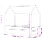 Casa si Gradina - Mobilier - Mobilier copii - Patuturi copii - Cadru pat copii cu un sertar, alb, 70x140 cm, lemn masiv de pin - Infinity.ro