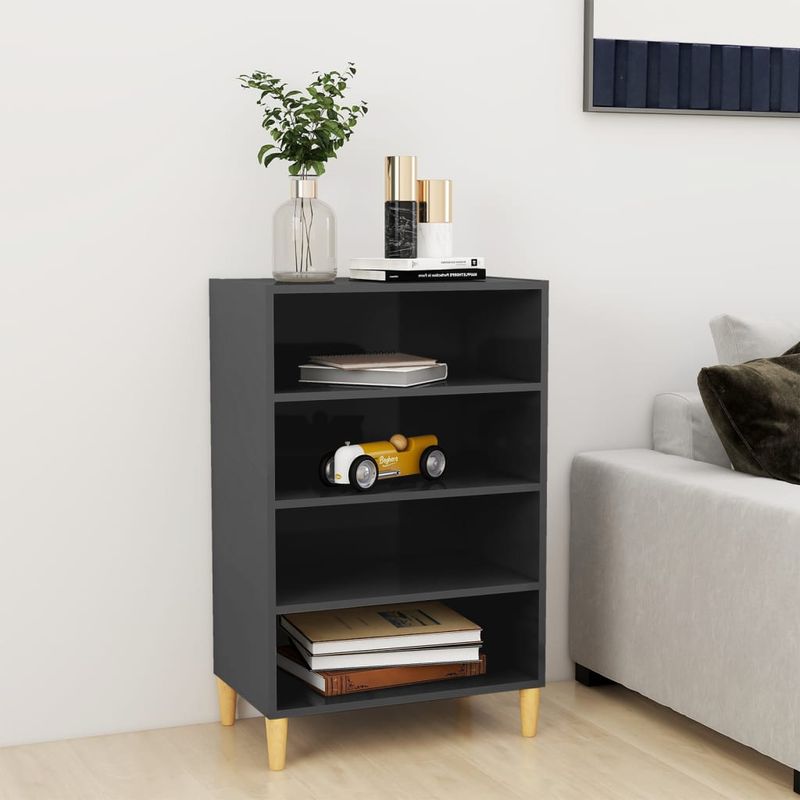 Casa si Gradina - Mobilier - Comode si corpuri - Comode - Servanta, gri extralucios, 57x35x90 cm, PAL - Infinity.ro