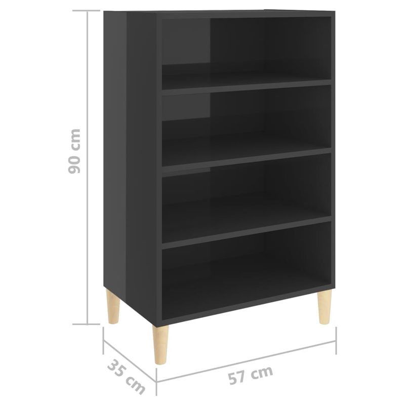 Casa si Gradina - Mobilier - Comode si corpuri - Comode - Servanta, gri extralucios, 57x35x90 cm, PAL - Infinity.ro