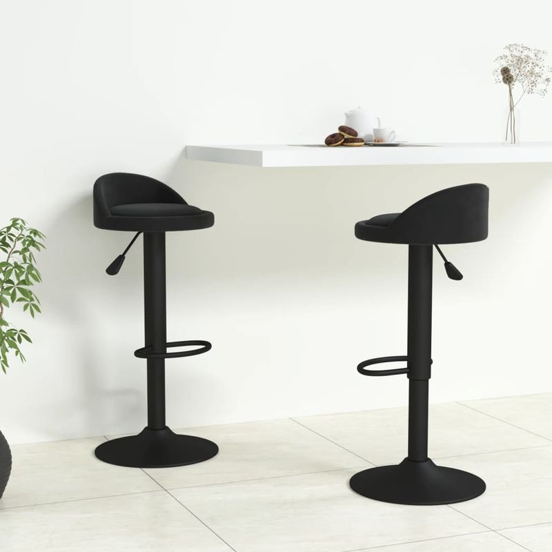 Casa si Gradina - Mobilier - Scaune si fotolii - Scaune - Scaune de bar, 2 buc., negru, catifea - Infinity.ro