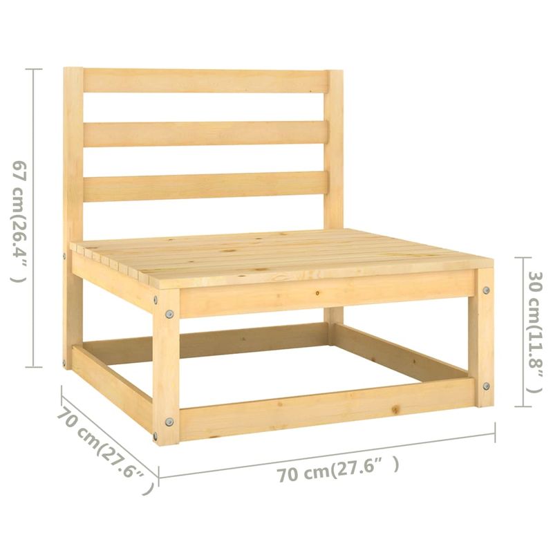 Casa si Gradina - Gradina si terasa - Mobilier exterior - Seturi mobila gradina - Set mobilier de gradina, 9 piese, lemn masiv pin - Infinity.ro