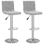 Casa si Gradina - Mobilier - Scaune si fotolii - Scaune - Scaune de bar, 2 buc., gri deschis, catifea - Infinity.ro