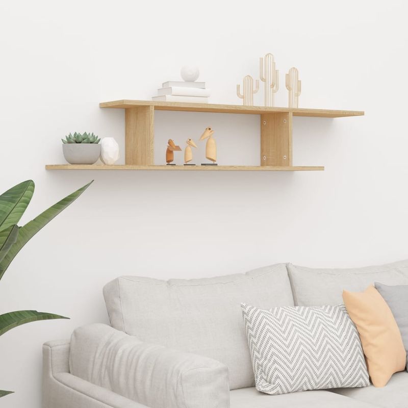 Casa si Gradina - Mobilier - Biblioteci si rafturi - Rafturi - Raft TV cu montaj pe perete, stejar sonoma, 125x18x23 cm, PAL - Infinity.ro