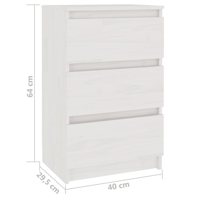 Casa si Gradina - Mobilier - Comode si corpuri - Noptiere - Noptiera, 2 buc, alb, 40x29,5x64 cm, lemn masiv de pin - Infinity.ro