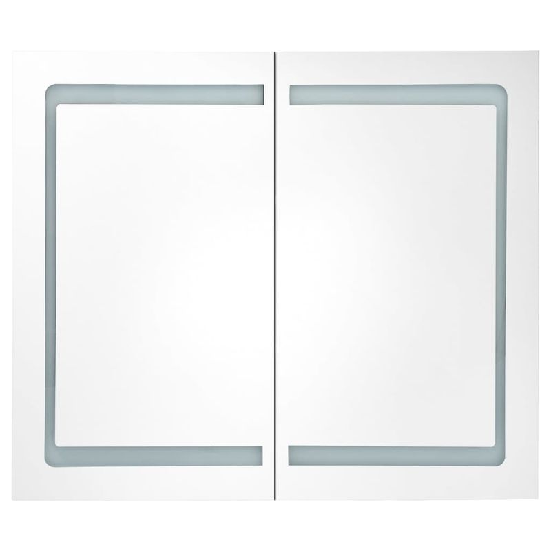 Casa si Gradina - Mobilier - Mobilier baie - Corpuri baie - Dulap de baie cu oglinda și LED, gri beton, 80x12x68 cm - Infinity.ro
