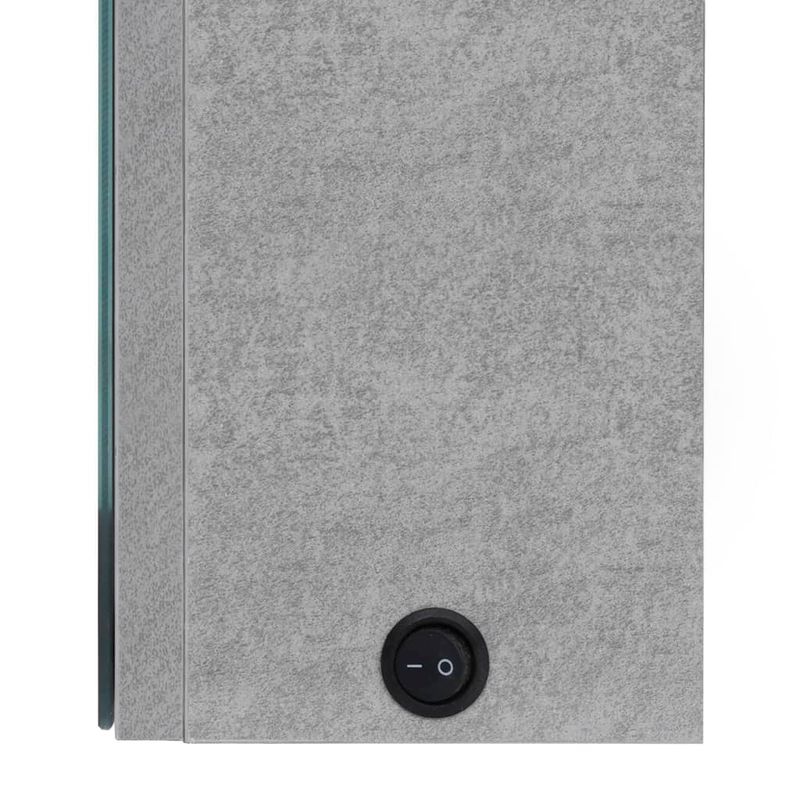 Casa si Gradina - Mobilier - Mobilier baie - Corpuri baie - Dulap de baie cu oglinda și LED, gri beton, 80x12x68 cm - Infinity.ro