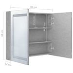 Casa si Gradina - Mobilier - Mobilier baie - Corpuri baie - Dulap de baie cu oglinda și LED, gri beton, 80x12x68 cm - Infinity.ro