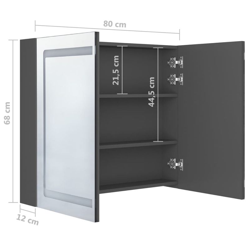 Casa si Gradina - Mobilier - Mobilier baie - Corpuri baie - Dulap de baie cu oglinda și LED, 80x12x68 cm - Infinity.ro