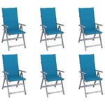 Casa si Gradina - Gradina si terasa - Mobilier exterior - Scaune si sezlonguri gradina - Scaune gradina rabatabile cu perne, 6 buc., lemn masiv acacia - Infinity.ro