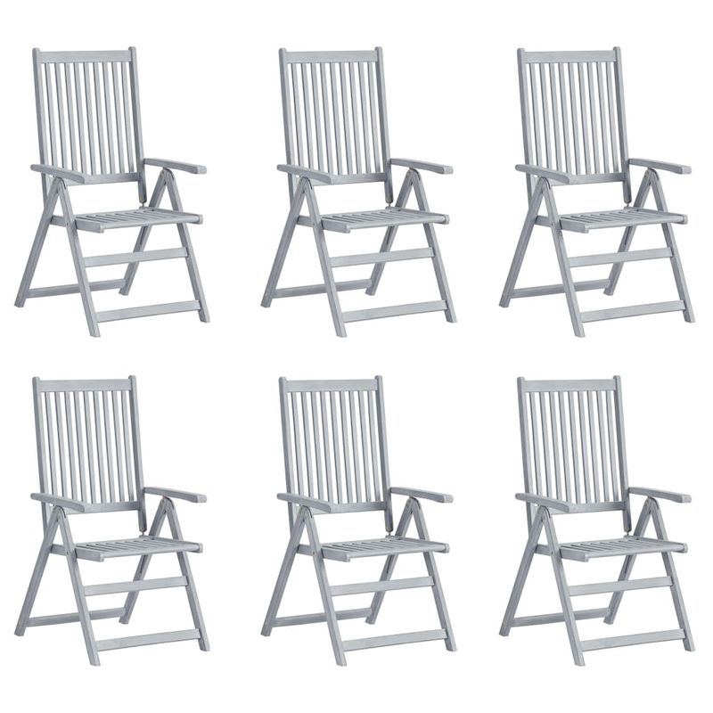 Casa si Gradina - Gradina si terasa - Mobilier exterior - Scaune si sezlonguri gradina - Scaune gradina rabatabile cu perne, 6 buc., lemn masiv acacia - Infinity.ro