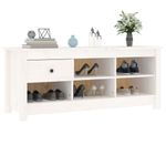Casa si Gradina - Mobilier - Organizare si depozitare - Organizator incaltaminte - Dulap pentru pantofi, alb, 110x38x45,5 cm, lemn masiv pin - Infinity.ro