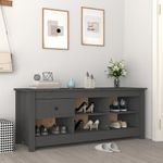 Casa si Gradina - Mobilier - Organizare si depozitare - Organizator incaltaminte - Dulap pentru pantofi, gri, 110x38x45,5 cm, lemn masiv pin - Infinity.ro