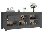 Casa si Gradina - Mobilier - Organizare si depozitare - Organizator incaltaminte - Dulap pentru pantofi, gri, 110x38x45,5 cm, lemn masiv pin - Infinity.ro