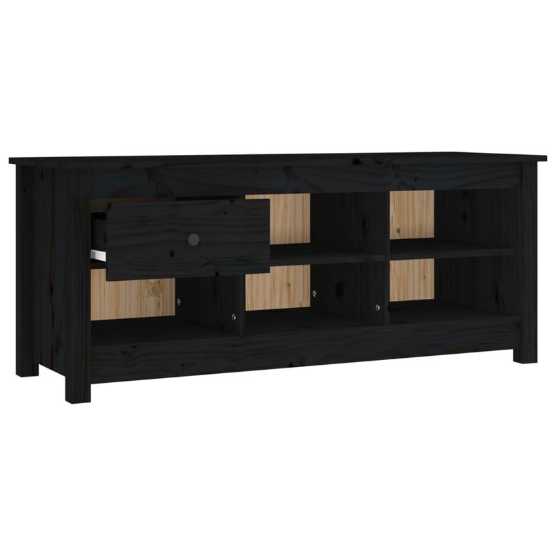Casa si Gradina - Mobilier - Organizare si depozitare - Organizator incaltaminte - Dulap pentru pantofi, negru, 110x38x45,5 cm, lemn masiv pin - Infinity.ro