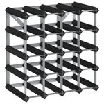 Casa si Gradina - Bucatarie si vesela - Accesorii bar - Suporturi bauturi - Suport de vinuri, 20 sticle, negru, lemn masiv de pin - Infinity.ro