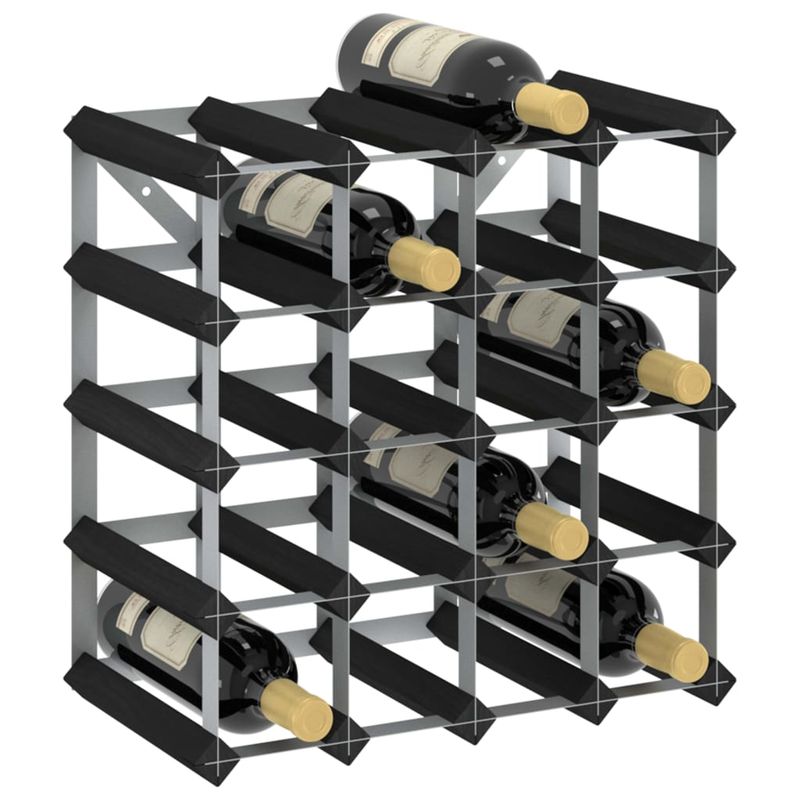 Casa si Gradina - Bucatarie si vesela - Accesorii bar - Suporturi bauturi - Suport de vinuri, 20 sticle, negru, lemn masiv de pin - Infinity.ro