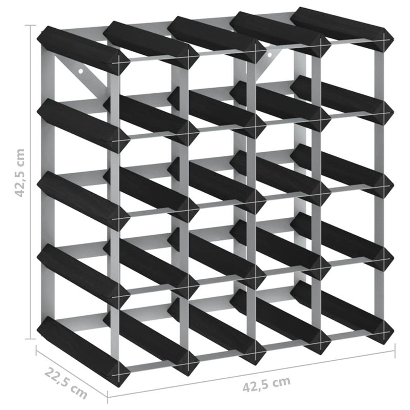 Casa si Gradina - Bucatarie si vesela - Accesorii bar - Suporturi bauturi - Suport de vinuri, 20 sticle, negru, lemn masiv de pin - Infinity.ro