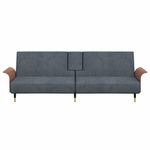 Casa si Gradina - Mobilier - Canapele si coltare - Canapele - Canapea extensibila cu suporturi de pahare, gri inchis, catifea - Infinity.ro