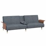 Casa si Gradina - Mobilier - Canapele si coltare - Canapele - Canapea extensibila cu suporturi de pahare, gri inchis, catifea - Infinity.ro