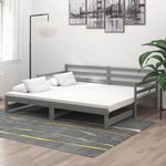 Casa si Gradina - Mobilier - Paturi si accesorii - Paturi - Pat extensibil de zi, gri, 2x(90x200) cm, lemn masiv de pin - Infinity.ro