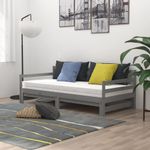 Casa si Gradina - Mobilier - Paturi si accesorii - Paturi - Pat extensibil de zi, gri, 2x(90x200) cm, lemn masiv de pin - Infinity.ro