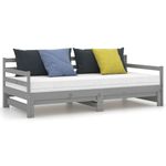 Casa si Gradina - Mobilier - Paturi si accesorii - Paturi - Pat extensibil de zi, gri, 2x(90x200) cm, lemn masiv de pin - Infinity.ro