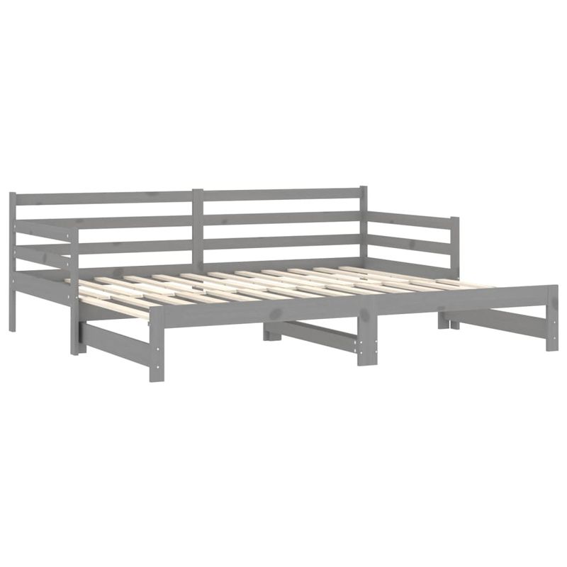 Casa si Gradina - Mobilier - Paturi si accesorii - Paturi - Pat extensibil de zi, gri, 2x(90x200) cm, lemn masiv de pin - Infinity.ro