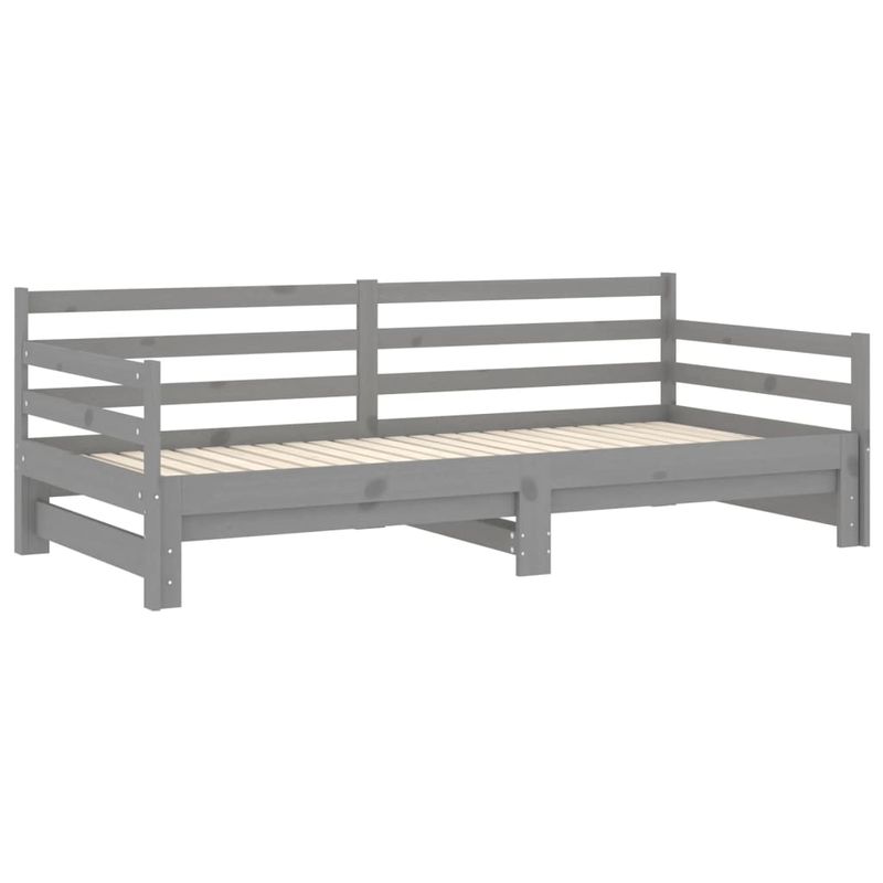 Casa si Gradina - Mobilier - Paturi si accesorii - Paturi - Pat extensibil de zi, gri, 2x(90x200) cm, lemn masiv de pin - Infinity.ro