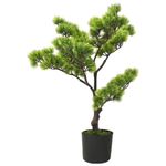 Casa si Gradina - Decoratiuni - Obiecte decorative - Plante artificiale - Bonsai Pinus artificial cu ghiveci, verde închis, 60 cm - Infinity.ro