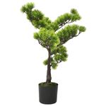 Casa si Gradina - Decoratiuni - Obiecte decorative - Plante artificiale - Bonsai Pinus artificial cu ghiveci, verde închis, 60 cm - Infinity.ro