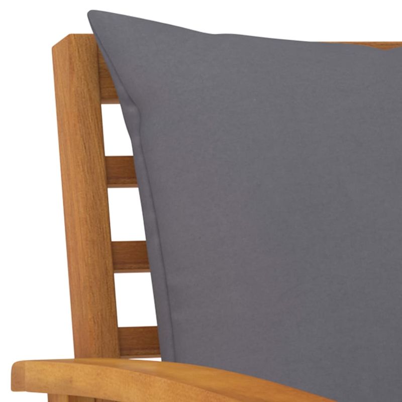 Casa si Gradina - Gradina si terasa - Mobilier exterior - Bancute de gradina - Banca gradina cu perna gri inchis 120cm lemn masiv de acacia - Infinity.ro