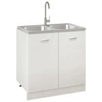 Casa si Gradina/Sanitare/Chiuveta bucatarie si accesorii/Chiuvete bucatarie - Chiuveta bucatarie cu 2 cuve, argintiu, 800x500x155 mm, otel - Infinity.ro