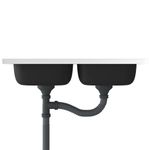 Casa si Gradina/Sanitare/Chiuveta bucatarie si accesorii/Chiuvete bucatarie - Chiuveta bucatarie cu 2 cuve, argintiu, 800x500x155 mm, otel - Infinity.ro