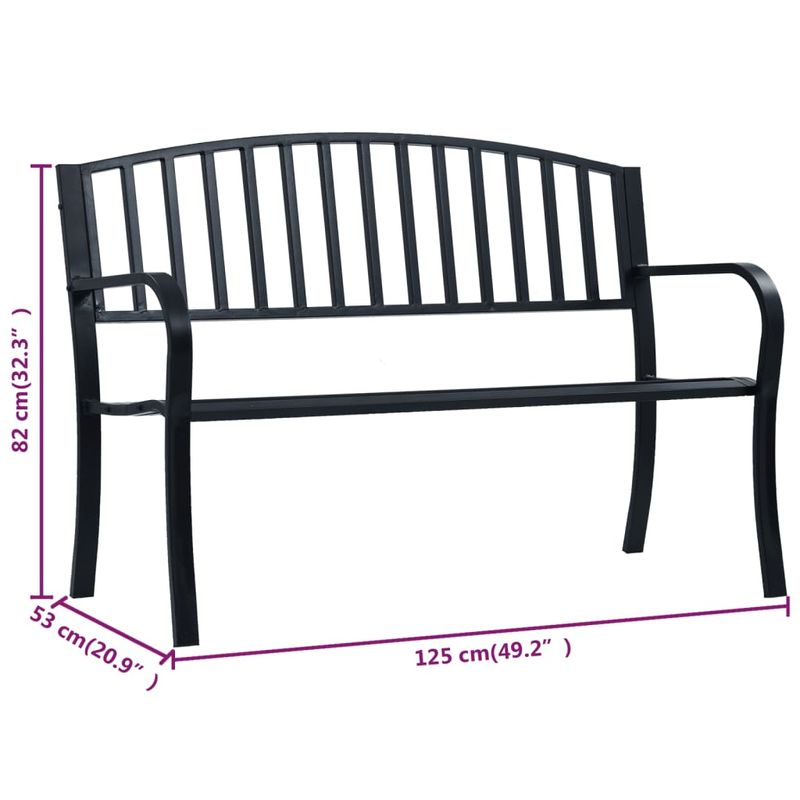 Casa si Gradina - Gradina si terasa - Mobilier exterior - Bancute de gradina - Banca de gradina, negru, 125 cm, otel - Infinity.ro
