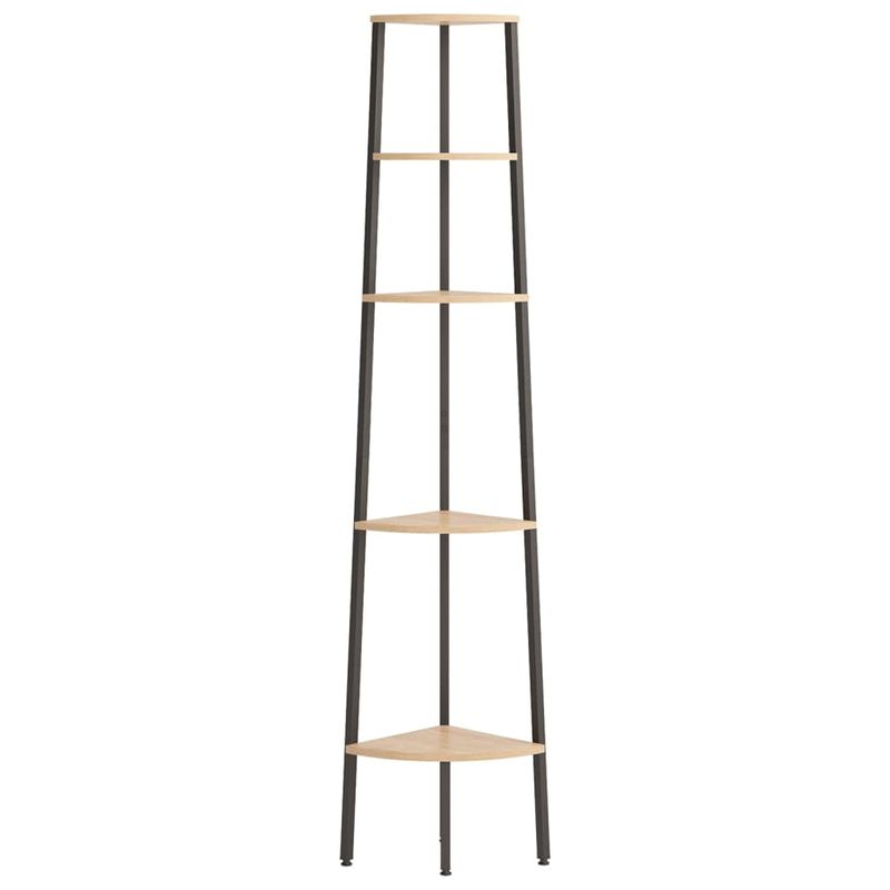 Casa si Gradina - Mobilier - Biblioteci si rafturi - Biblioteci - Raft de colt cu 5 niveluri maro deschis/negru 45,5x31,5x180 cm - Infinity.ro