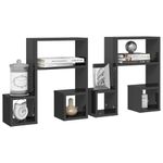 Casa si Gradina - Mobilier - Biblioteci si rafturi - Rafturi - Rafturi de perete 2 buc. gri lucios 50x15x50 cm lemn prelucrat - Infinity.ro